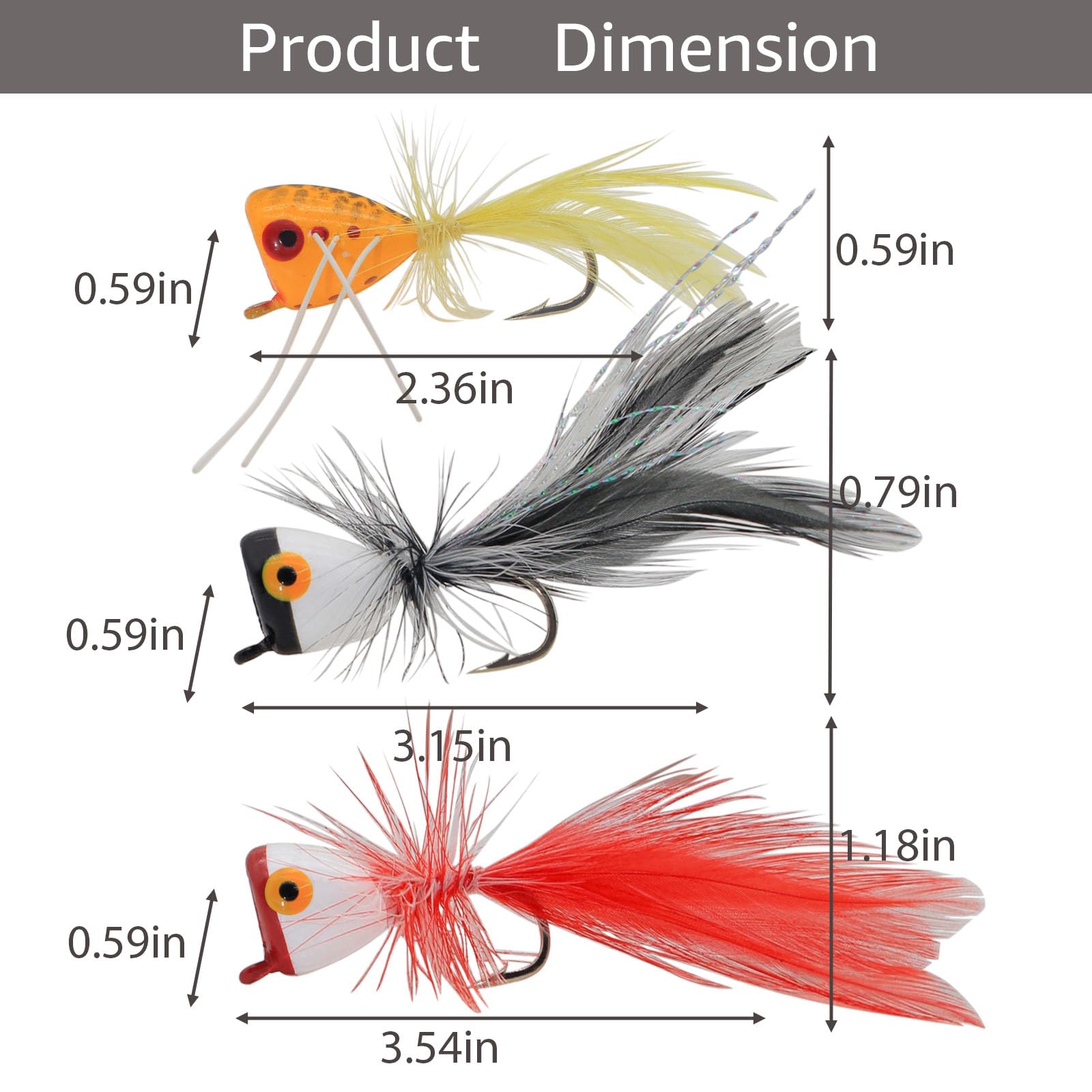 Assorted popper colors: White, Black, Blue, Yellow, Red