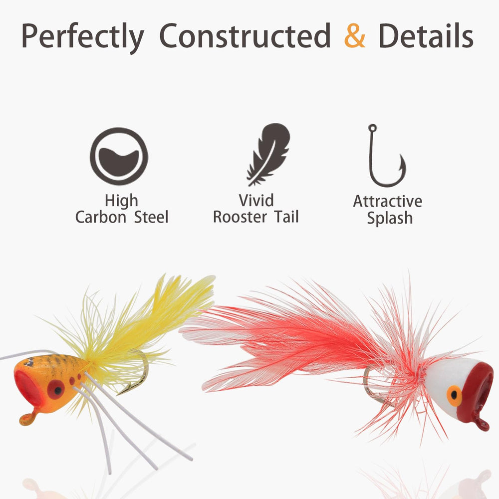 Realistic leg details on FishingPepo popper flies