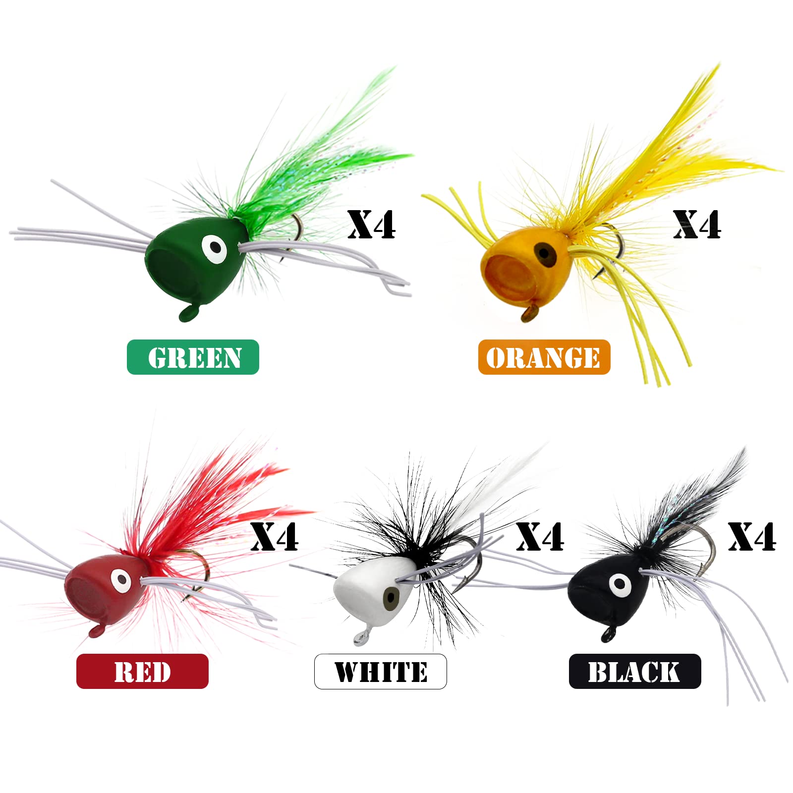 Five-color FishingPepo poppers for topwater fishing