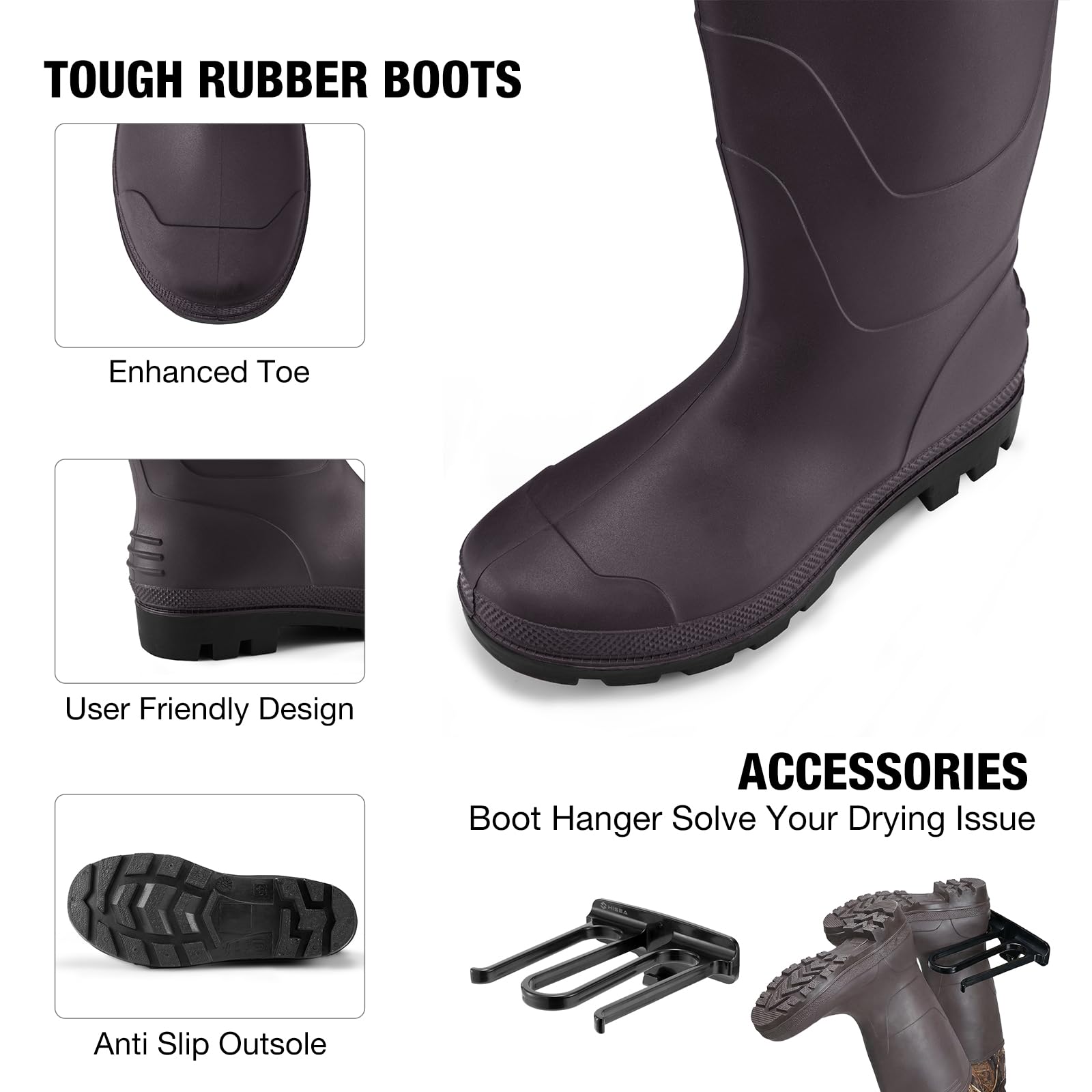 Fishingsir chest waders adjustable-suspenders offer easy on/off and comfortable fit.