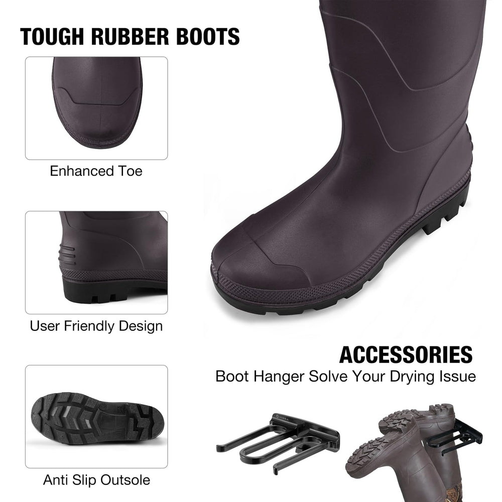 Fishingsir chest waders adjustable-suspenders offer easy on/off and comfortable fit.