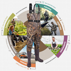 Fishingsir chest waders adjustable-suspenders offer easy on/off and comfortable fit.