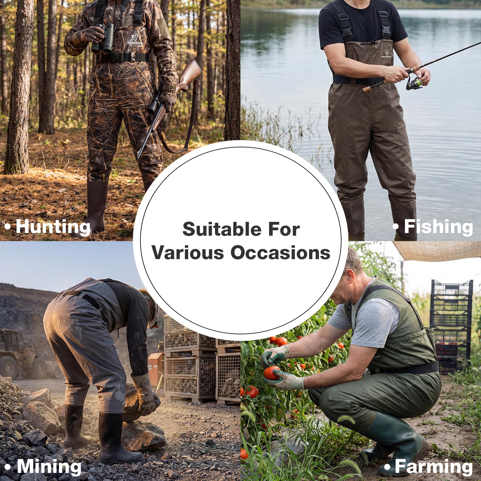 Fishingsir chest waders front-pocket built-in keeps essentials accessible.