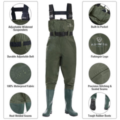 FISHINGSIR chest waders suspender attachment with quick-release buckles for easy on/off