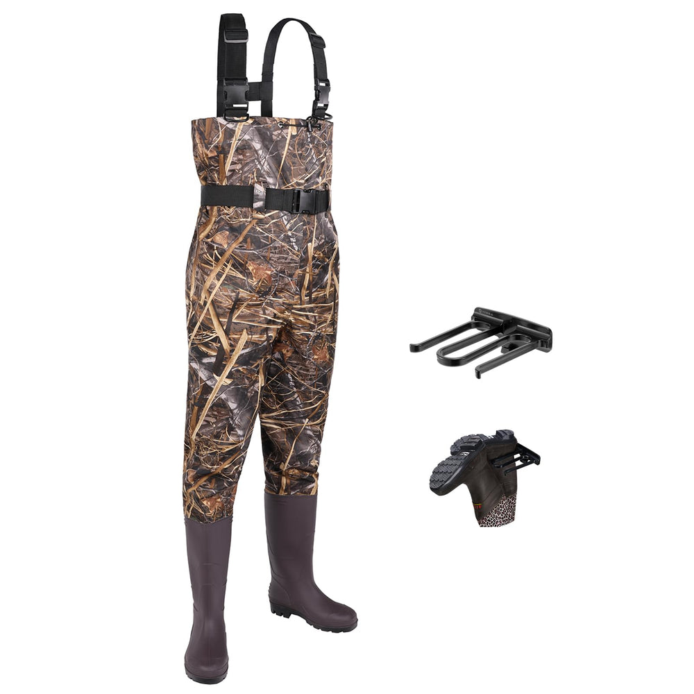 Fishingsir chest waders waterproof-nylon build keeps you dry in wet rivers.
