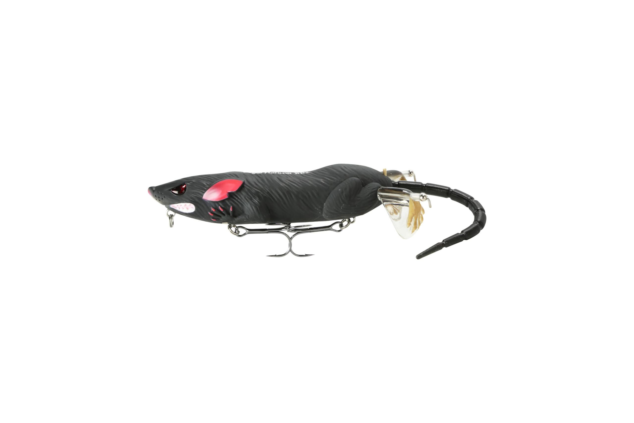 FishLab BBZ Bio Rat 7in black close-up highlights topwater splash potential.
