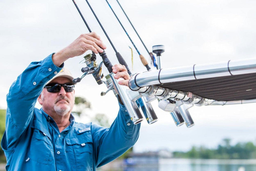 Fishmaster rod holder with protective finish for saltwater and UV resistance