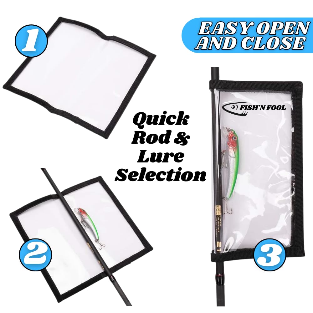 Lure wraps securing lures on rod to prevent tangles