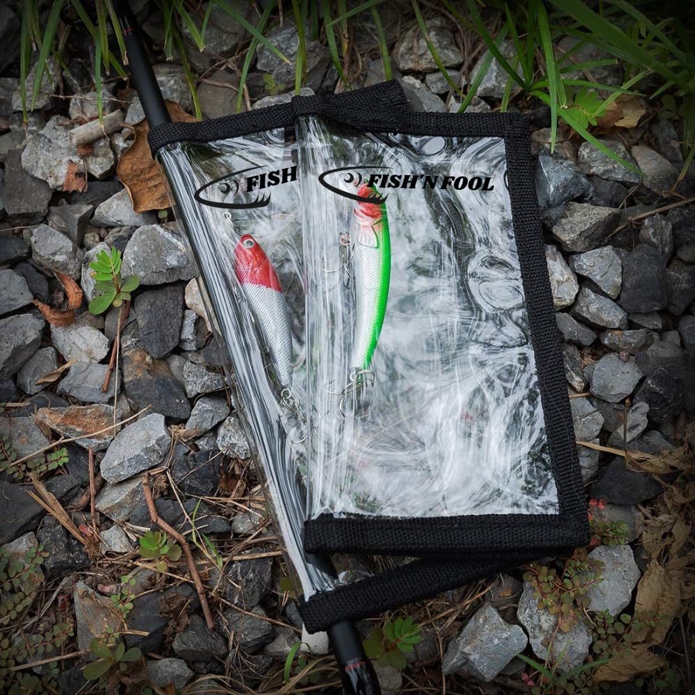 Lures covered by FISH'N FOOL lure wraps on boat deck