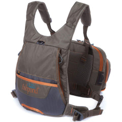 fishpond Cross-Current Chest Pack net holder keeps your net ready on the back panel