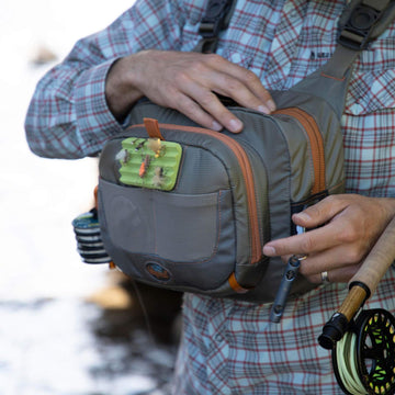 fishpond Cross-Current Chest Pack front tippet pockets keep leaders organized