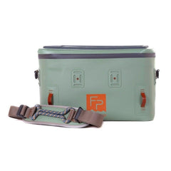 Fishpond Cutbank Gear Bag with molded base for stable on-boat storage.
