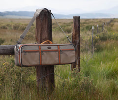 Open view showing padded interior dividers for four 4-piece 9' fly rods