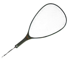 Fishpond Nomad Hand Net Original angled shot highlights lightweight carbon fiber construction.