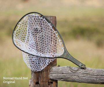 Fishpond Nomad Hand Net Original head closeup shows durable 13 x 18 inch head for easy landing.