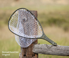 Fishpond Nomad Hand Net Original head closeup shows durable 13 x 18 inch head for easy landing.