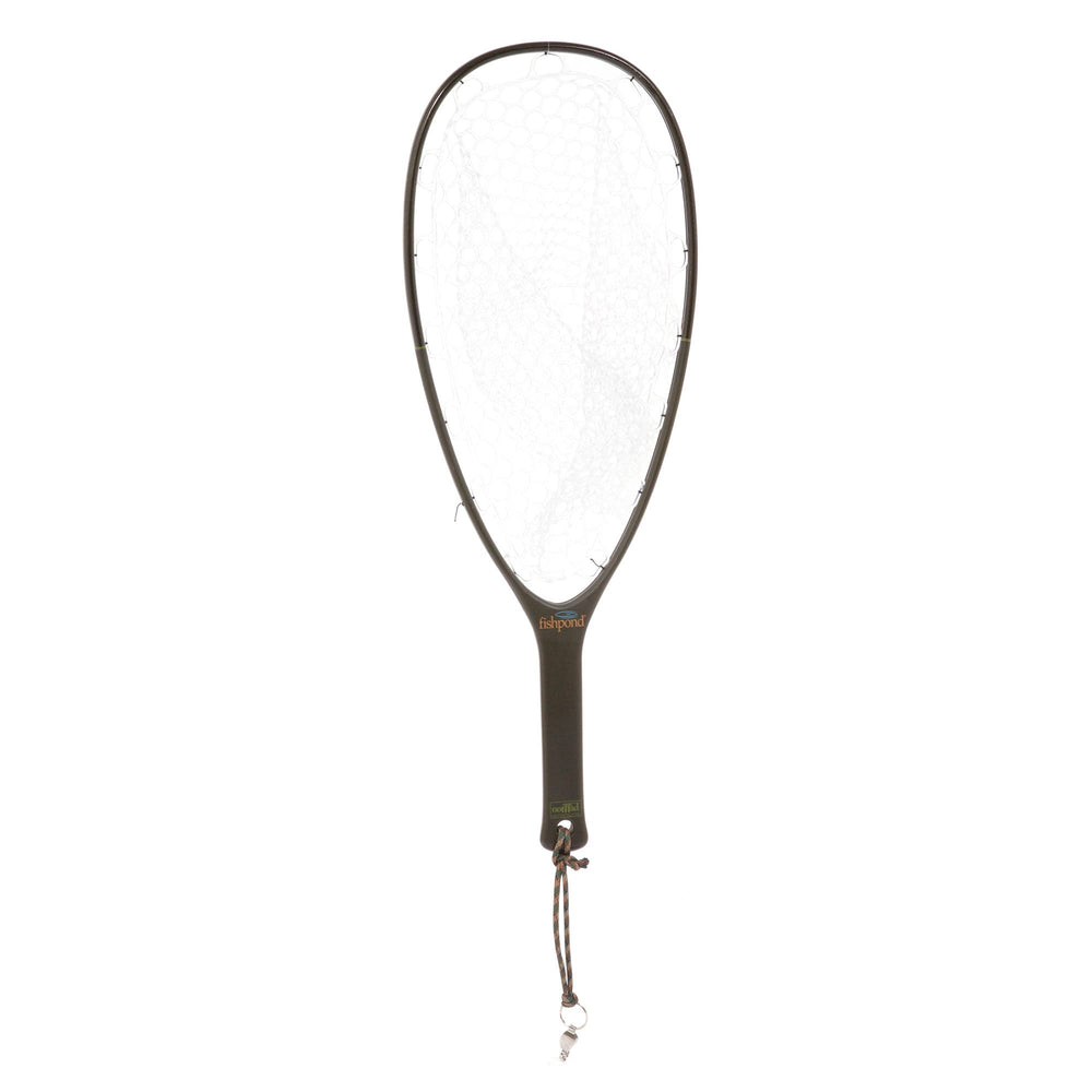 fishpond Nomad Native net handle shows durable carbon fiber and fiberglass construction for field use.