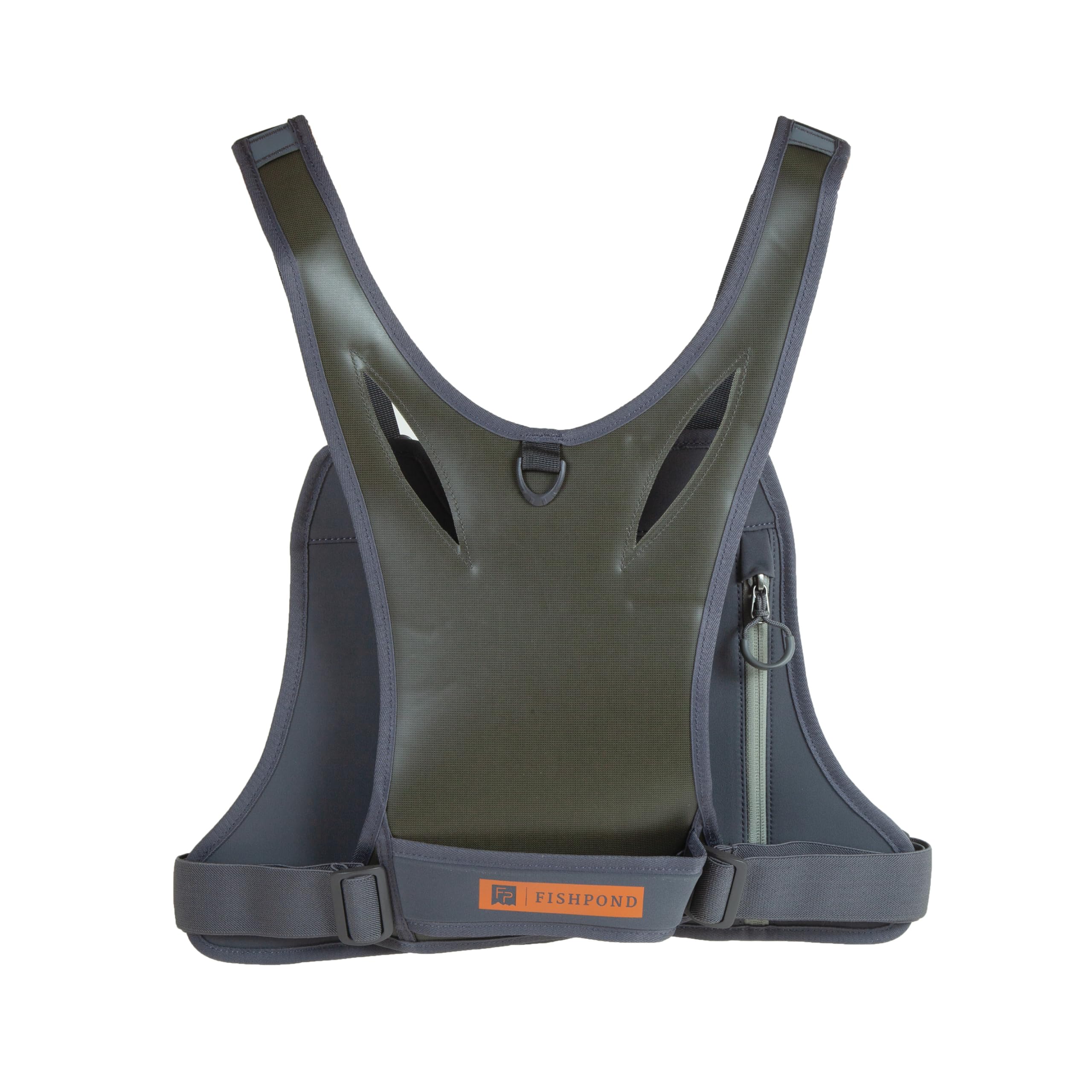 fishpond Stormshadow chest pack back view shows weight distribution for all-day comfort.