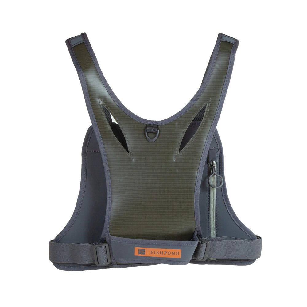 fishpond Stormshadow chest pack back view shows weight distribution for all-day comfort.