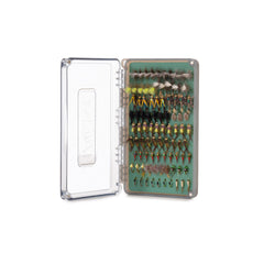 Fishpond Tacky Day Pack box open, easy access to your flies on the water.