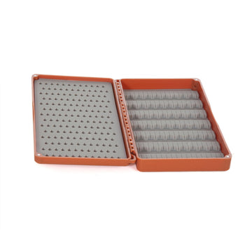 Exterior view of Burnt Orange Fly Box highlighting durable build