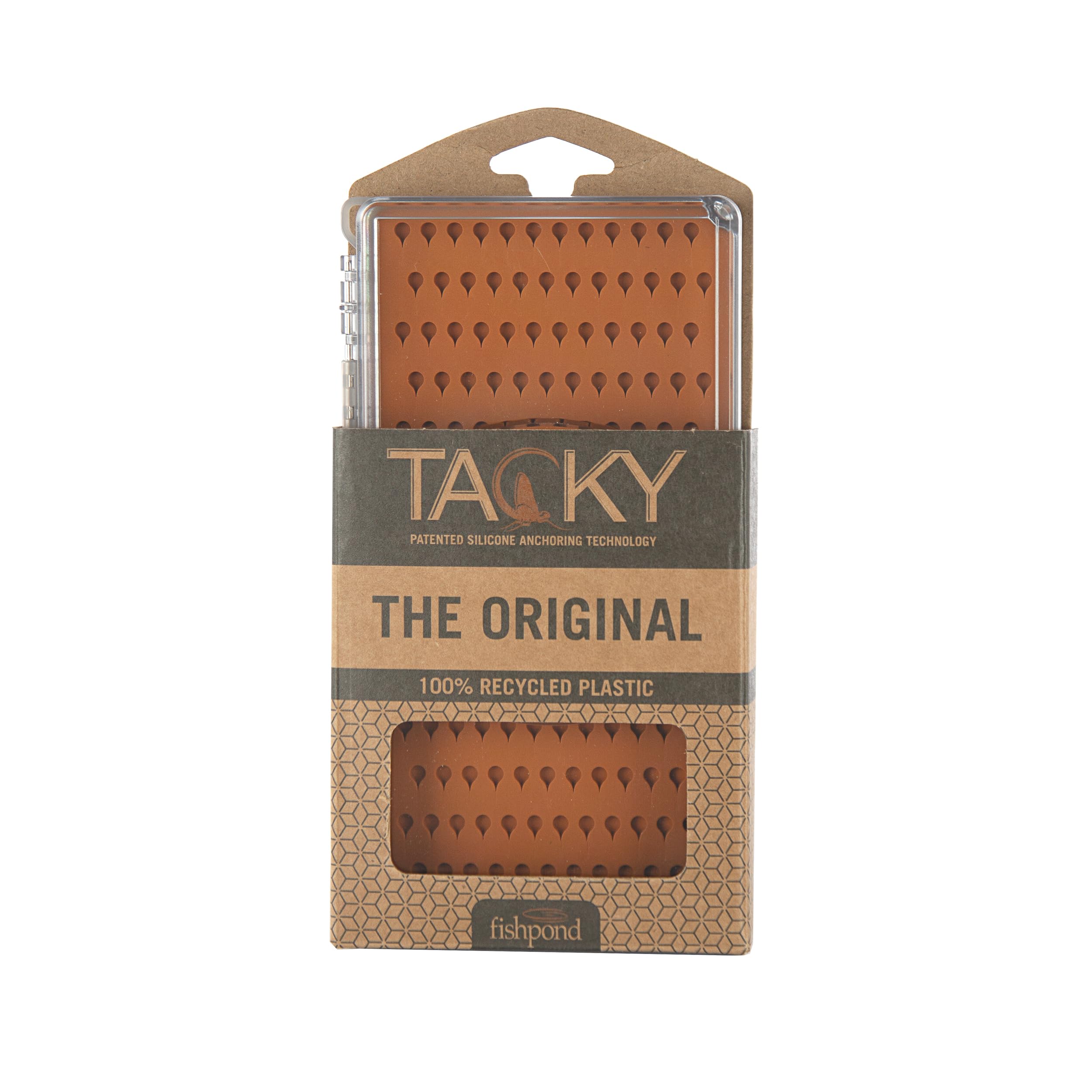 Fishpond Tacky Original Fly Box open lid with flies visible for quick access