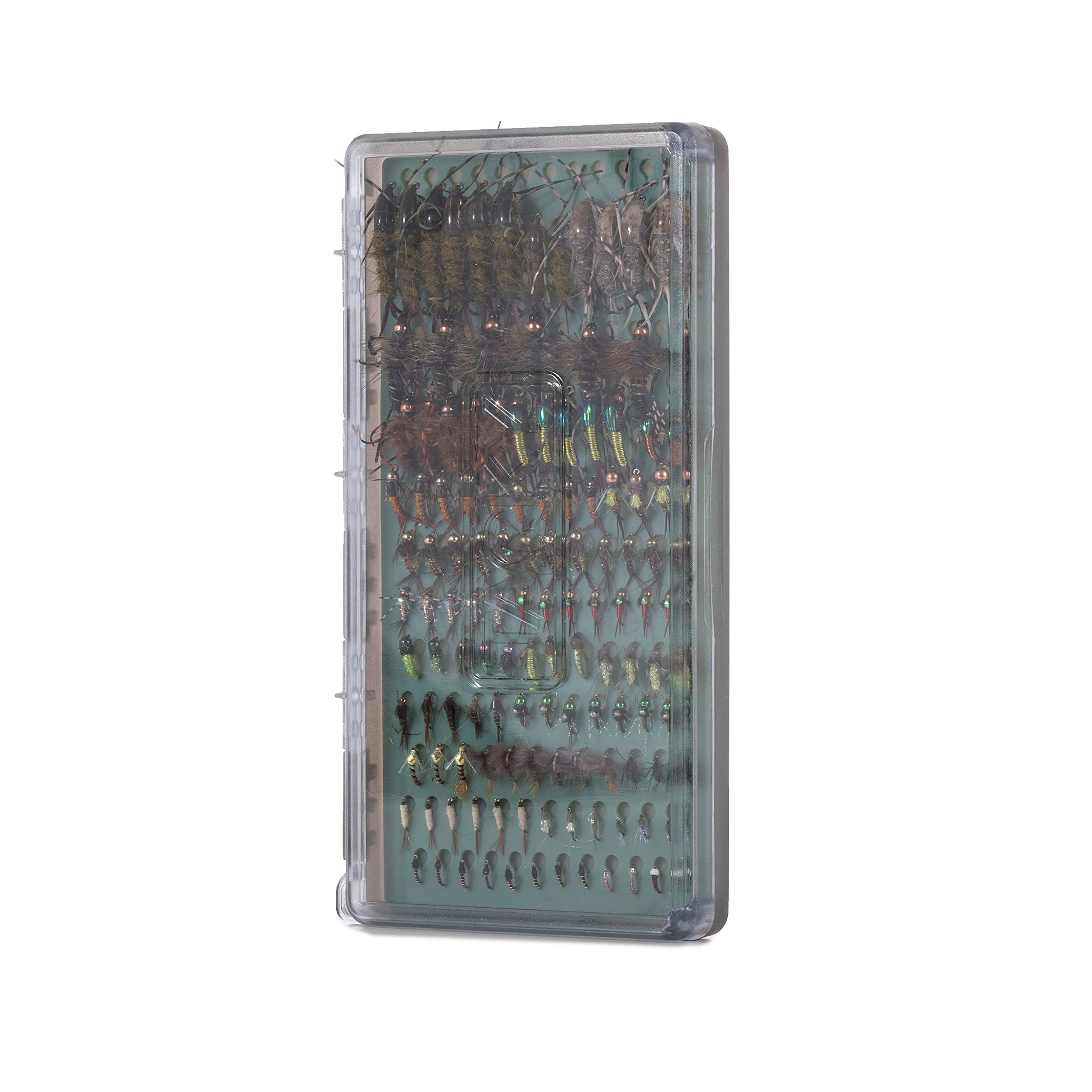 Fishpond Tacky Original Fly Box silicone anchoring pad grips flies securely during handling.