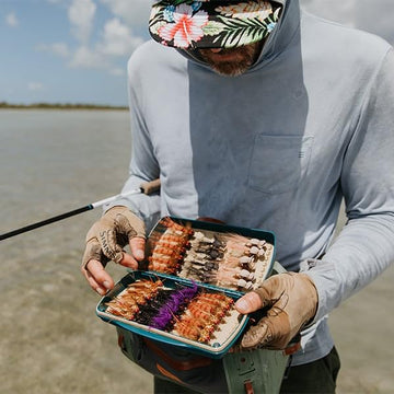 Fishpond Tacky Pescador Fly Box Baja Blue Large closed seal protects flies on saltwater trips.