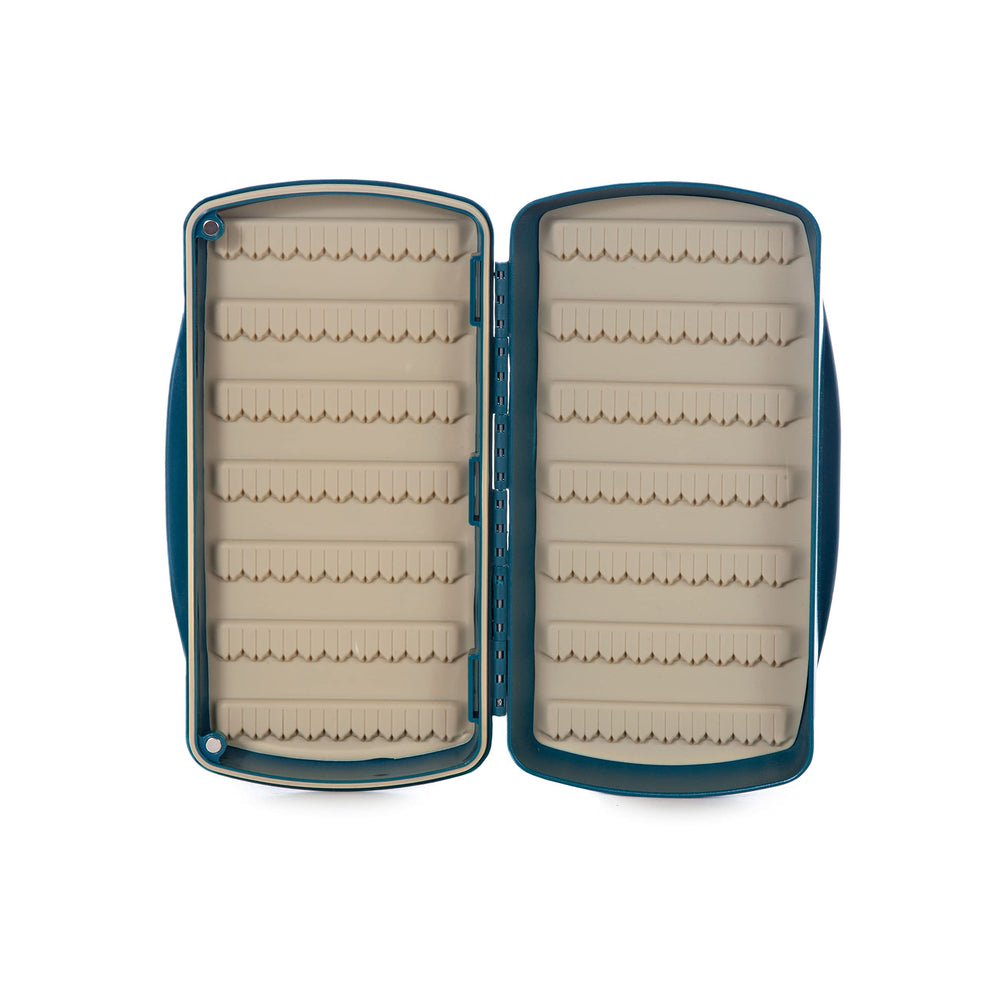 Fishpond Tacky Pescador Fly Box Baja Blue Large measures 8.8" x 4.9" x 1.96".