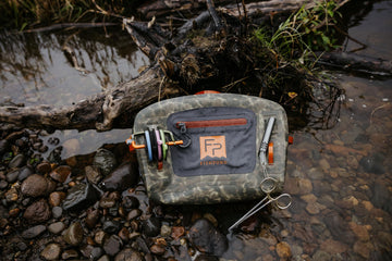 Side view showing integrated net holder and pass-through net slot