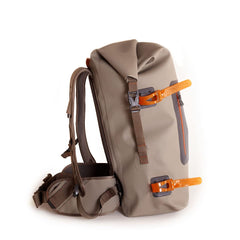 Fishpond Wind River Roll-Top Backpack padded back panel boosts all-day comfort.