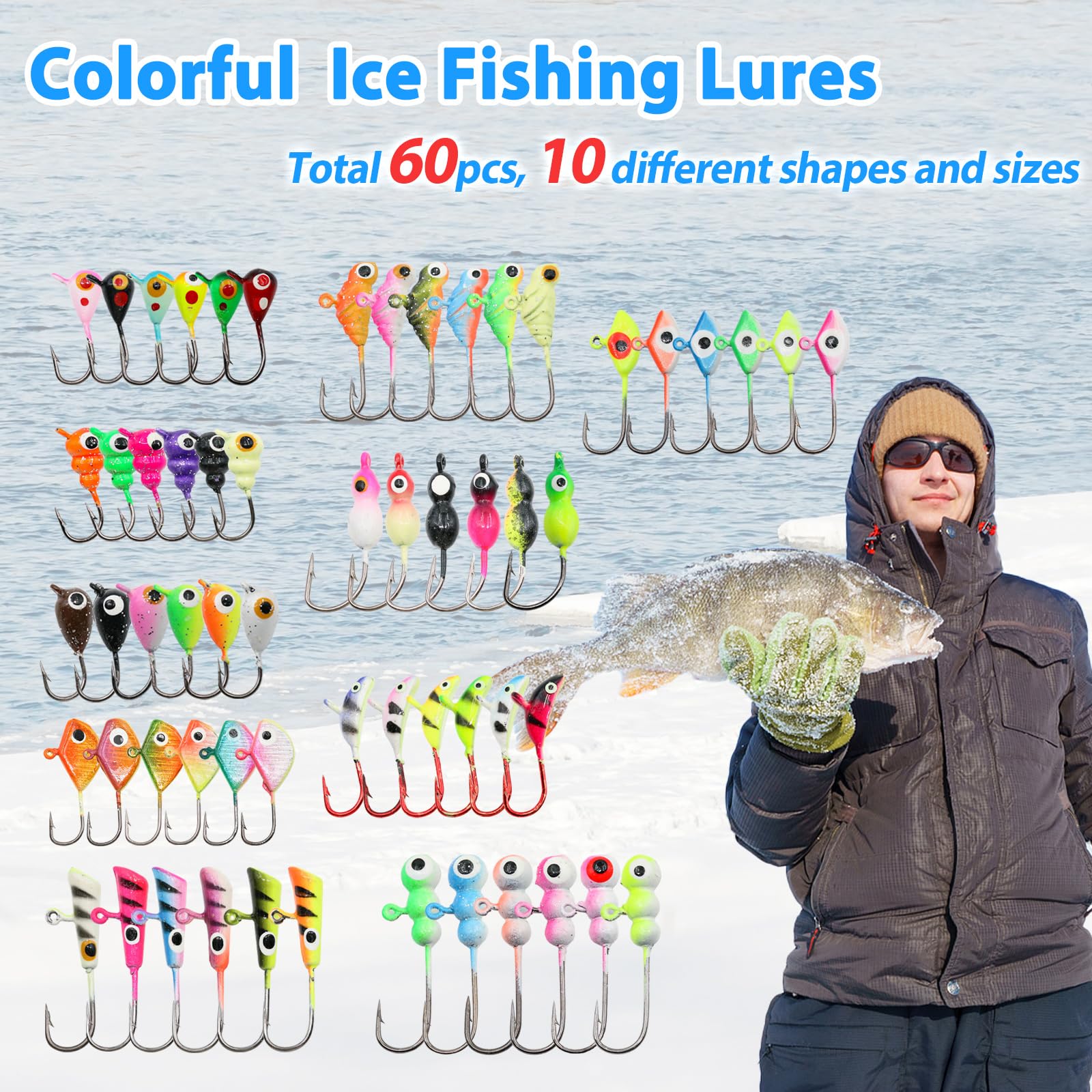 FishTrip jigs featuring 3D eyes and reflective patterns to attract bites