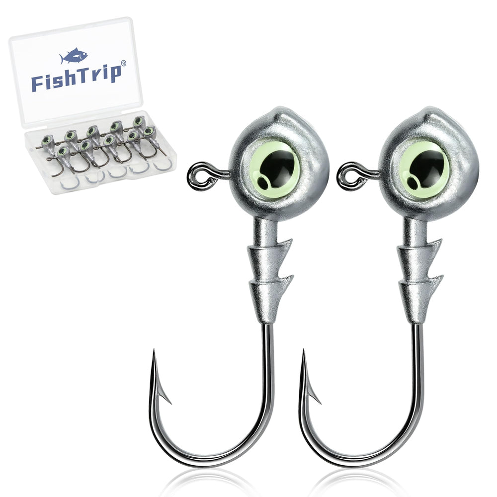 FishTrip jig heads with 3D eyes in 1/8 oz size