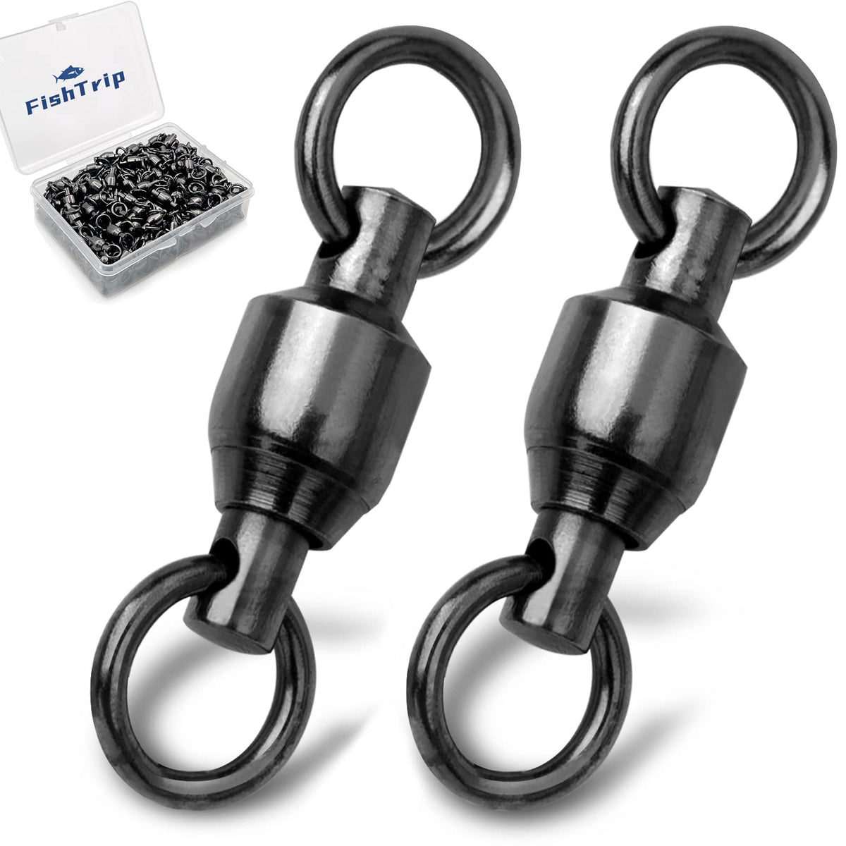 FishTrip ball-bearing swivels closeup highlighting smooth rotation and twist reduction