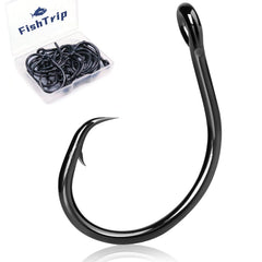 FishTrip circle hooks saltwater close-up shows sharp points for strong penetration