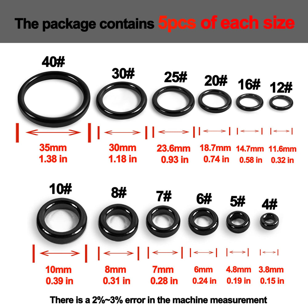 Close-up of smooth ceramic eyelet rings used to repair rod guides