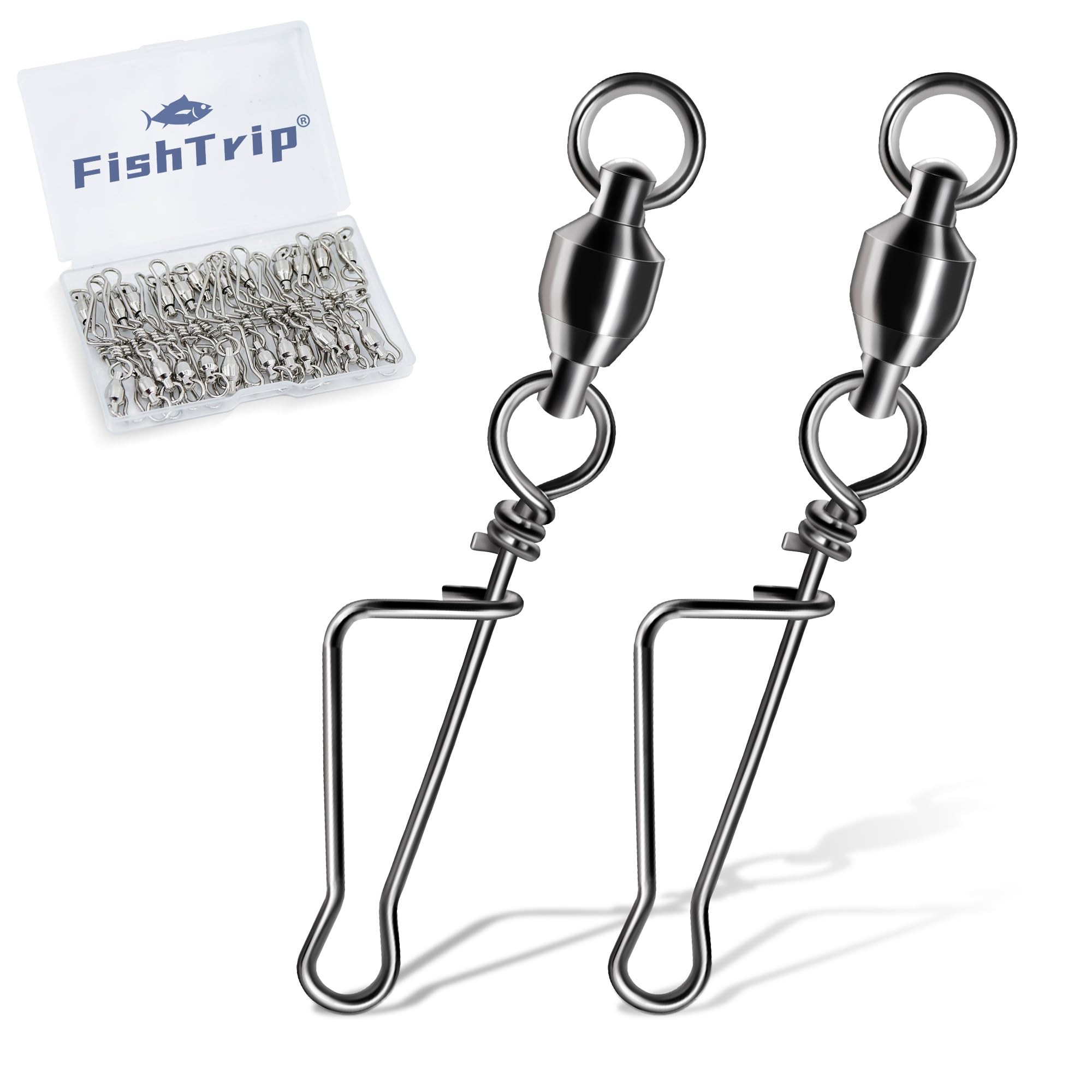 FishTrip Italian snap swivel assembly showing fast lure change capability.