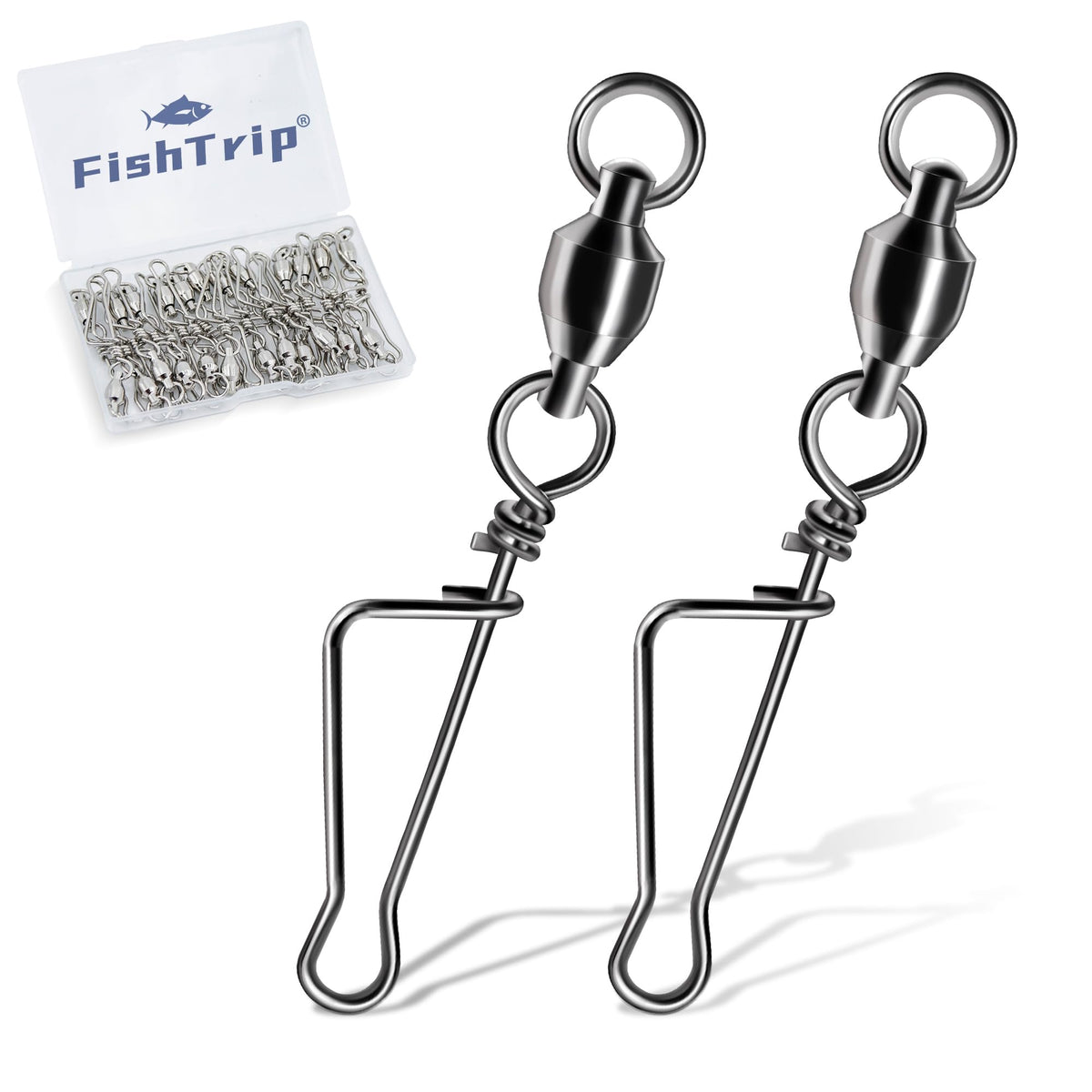 FishTrip Italian snap swivel assembly showing fast lure change capability.