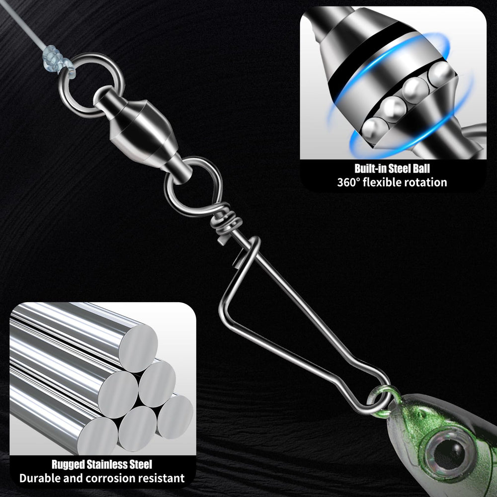 FishTrip quick-change feature with Italian snap enables easy lure switching.