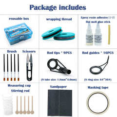 FishTrip rod repair kit contents layout