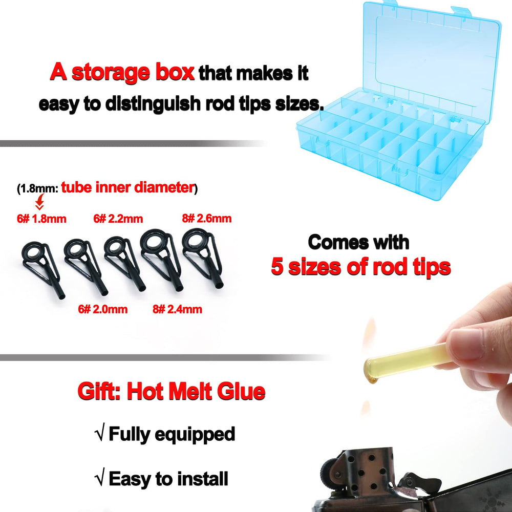 Storage box included with FishTrip rod tip repair kit