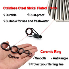 FishTrip Rod Tip Repair Kit ceramic ring detail improves line flow.