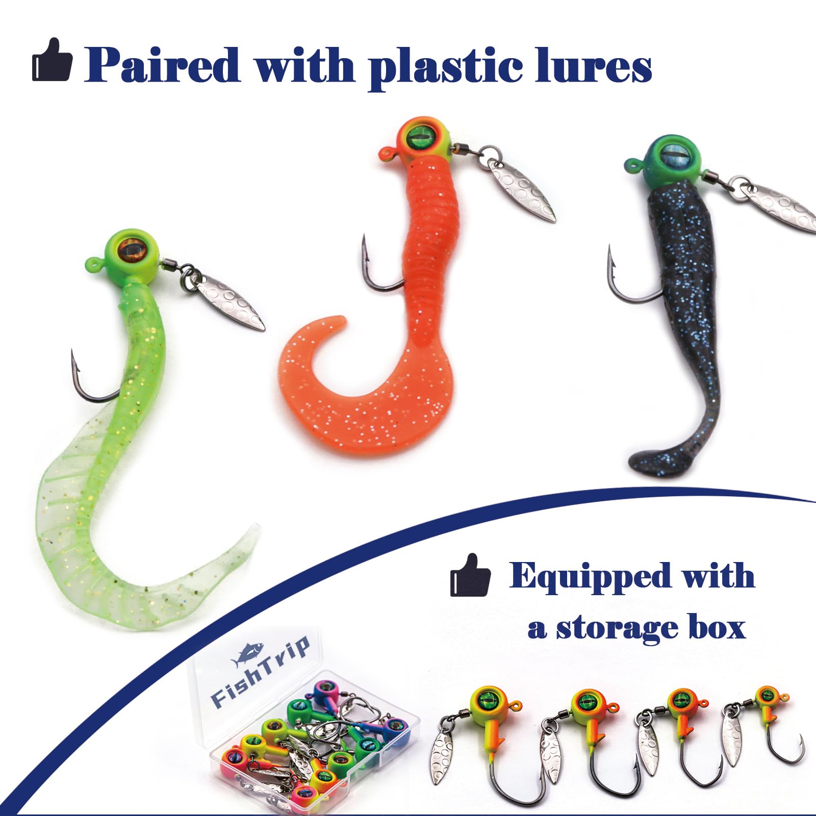 Jig heads for freshwater and saltwater with various lures
