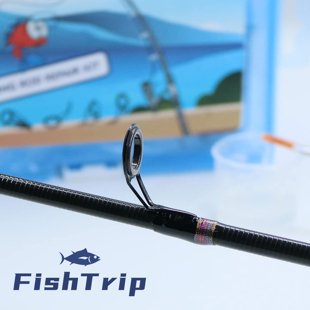 Application of FishTrip repair kit on a fishing rod
