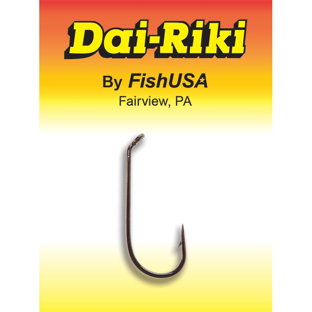 FishUSA Dai-Riki 300 dry fly hook with down eye and 1x long shank for secure dry fly placement.