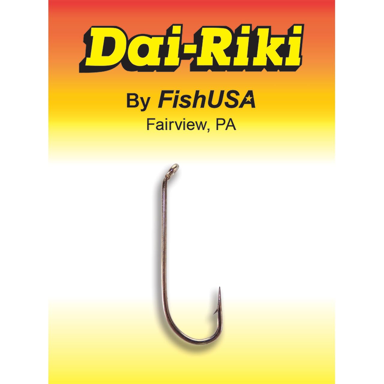 FishUSA Dai-Riki 730 Nymph Hook front view with down eye and straight shank.