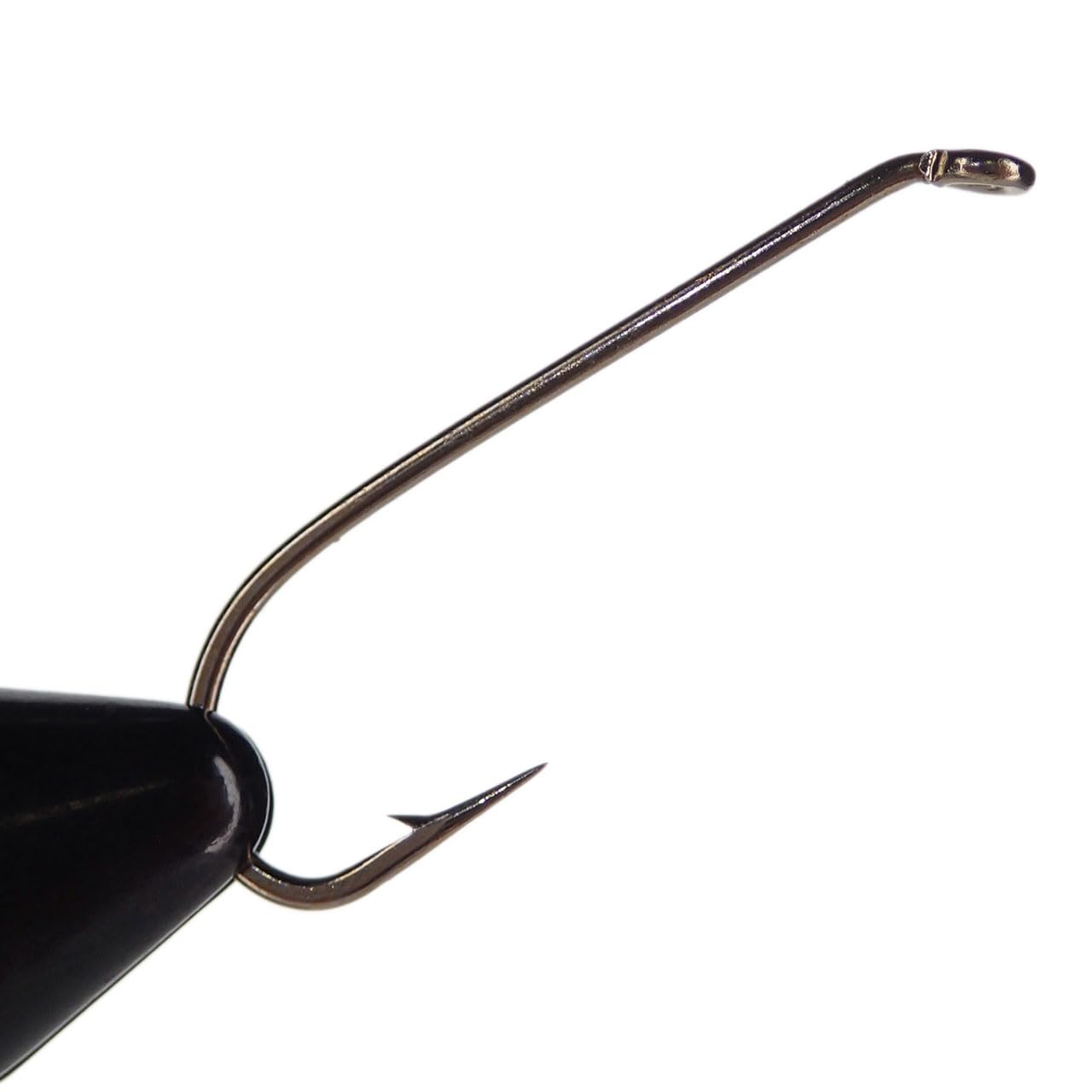 Turndown barb enhances secure hook sets for nymph patterns.