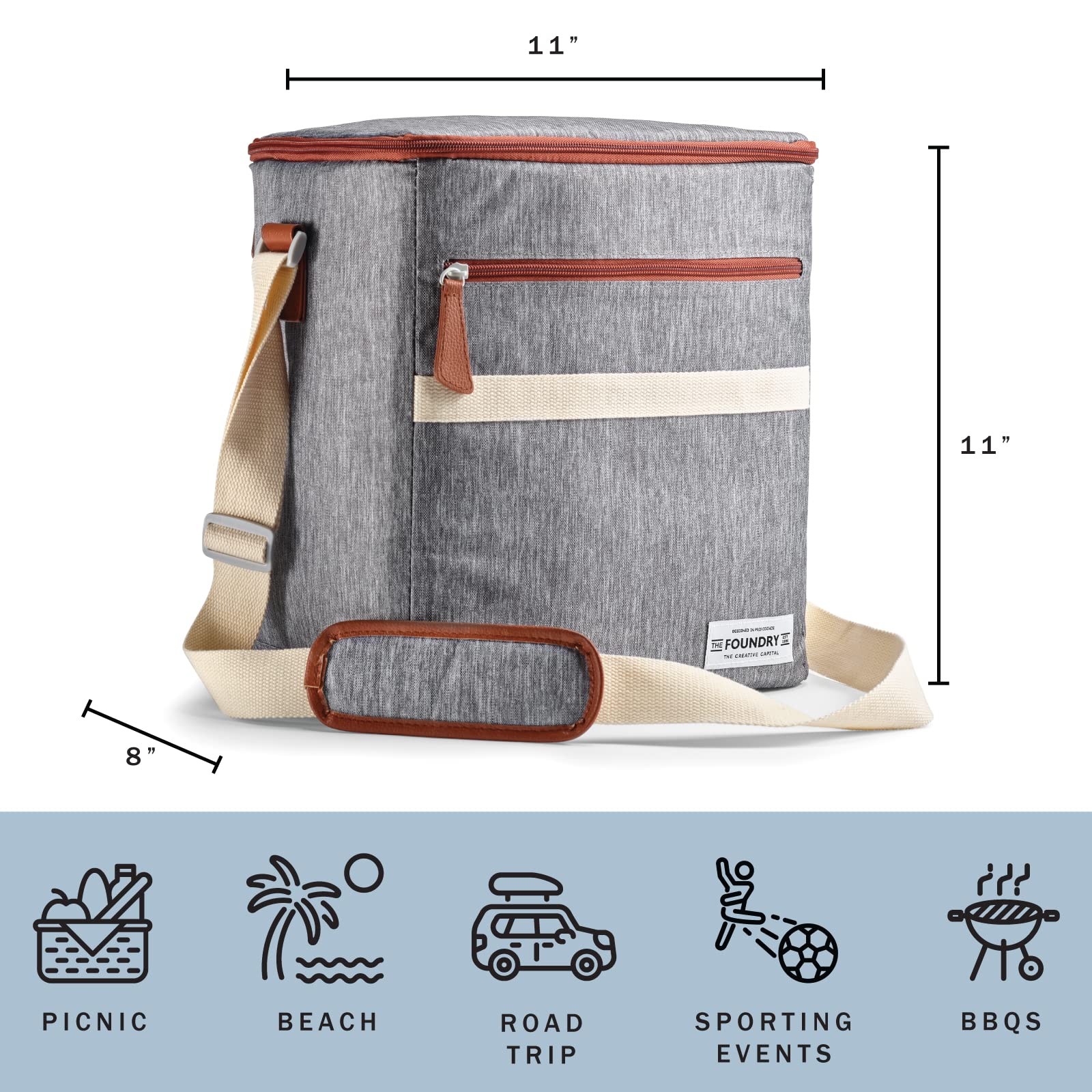 Foundry cooler with removable hard liner for easy cleaning
