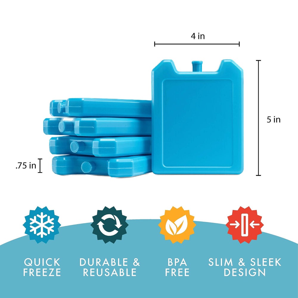 Fit & Fresh leakproof blue ice packs fit in bags