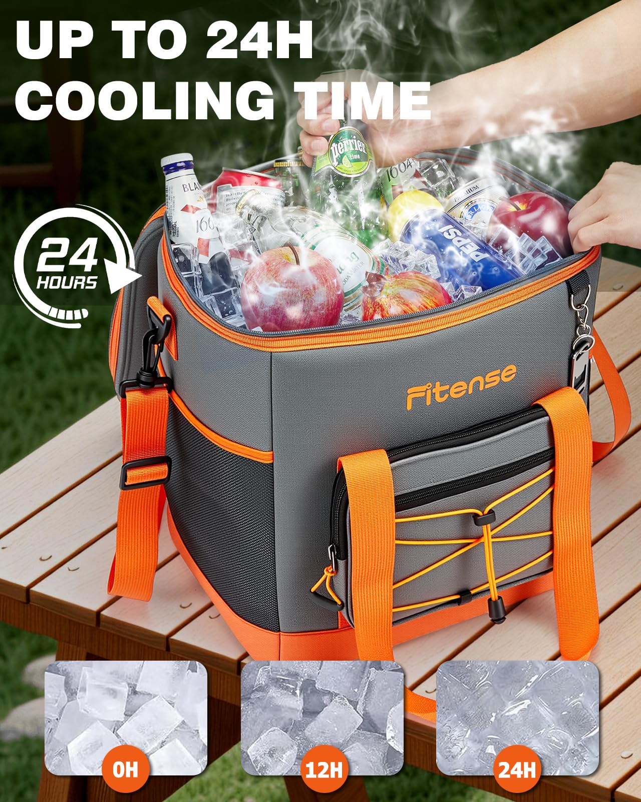 Fitense 33L insulated rolling cooler with wheels suited for beach trips